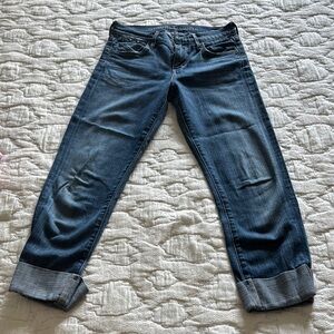Citizens Of Humanity Blue Ankle Cropped Jeans